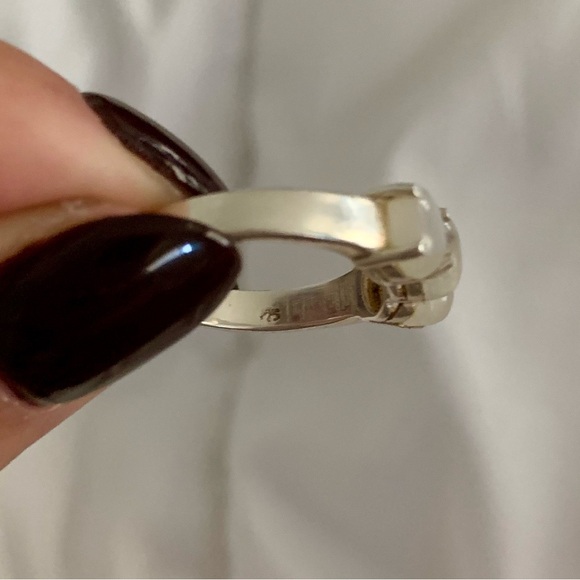 Magnificent flashy moonstone cabachon silver ring - Picture 4 of 6